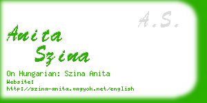 anita szina business card